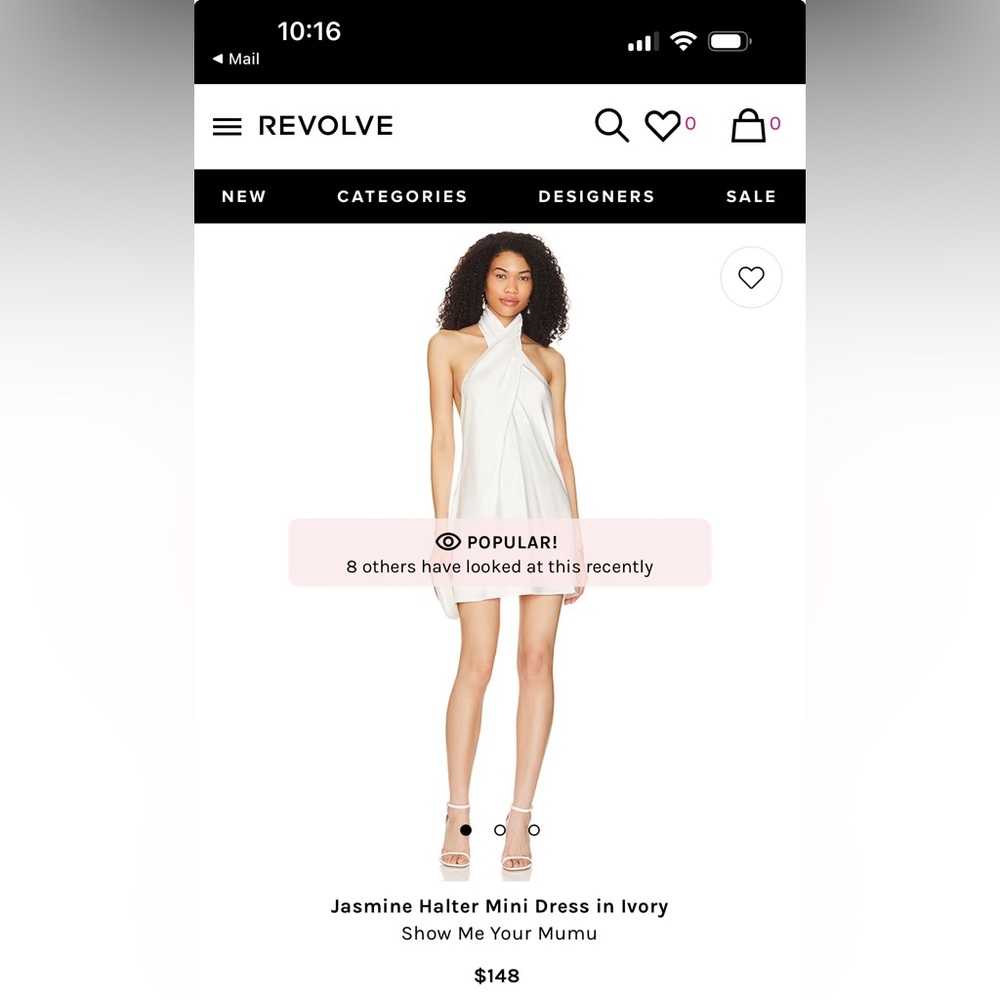 Show Me Your Mumu - JASMINE HALTER MINI DRESS IN IVORY (Size: Small)